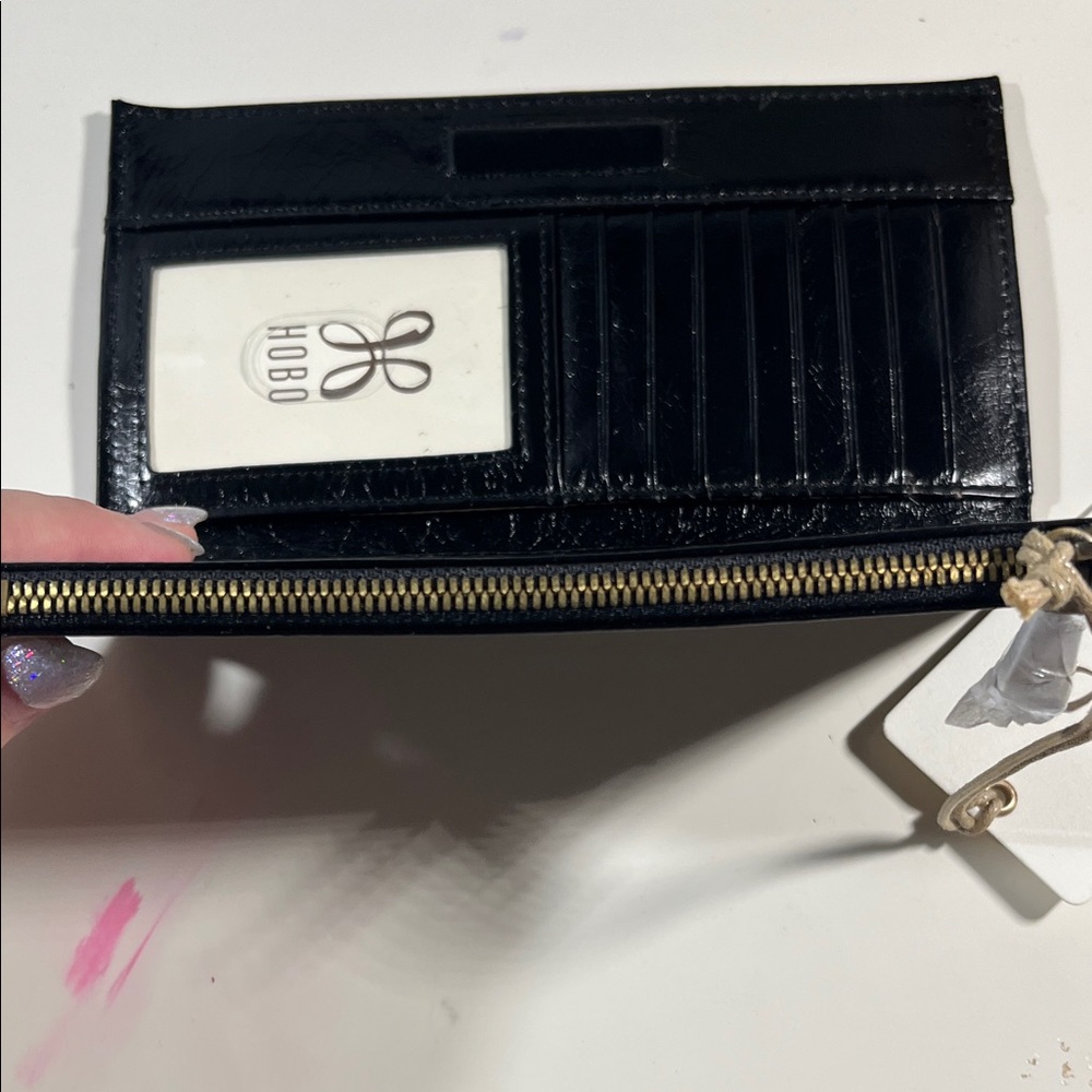 HOBO Shiny Black Leather Clutch - Picture 4 of 6